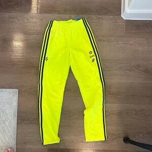 adidas Neon Yellow Joggers with Black Accents